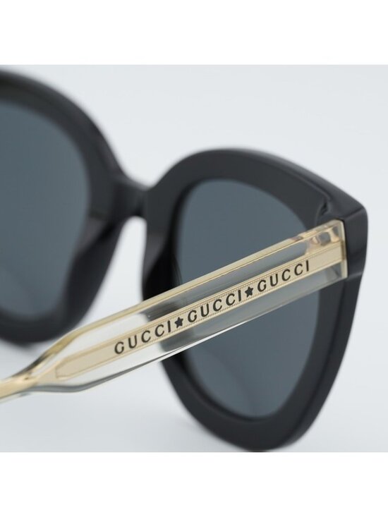 Gucci GG0564S 001 Women Sunglasses Black Cat Eye Frame, Grey Lenses